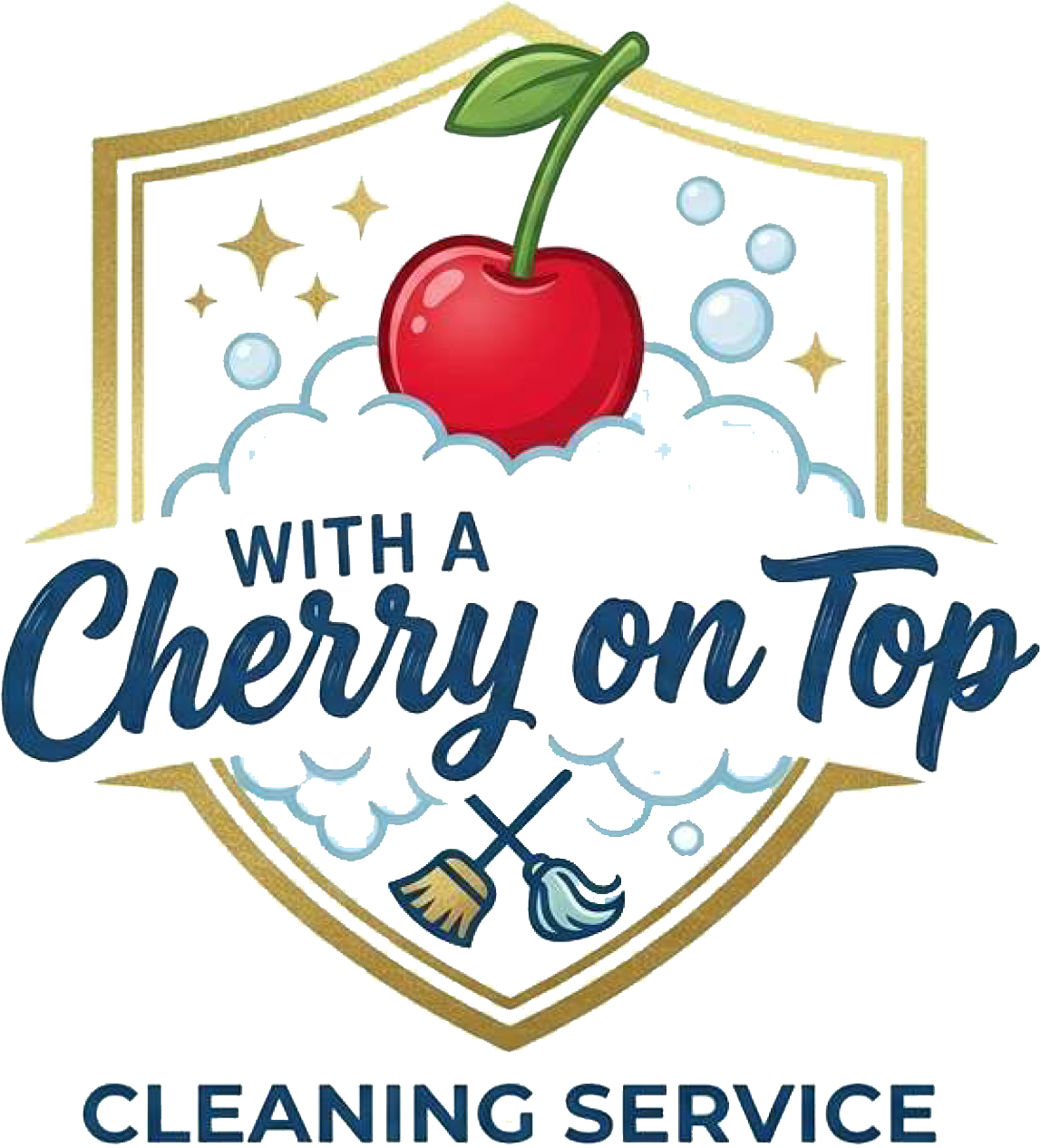 With a Cherry On Top Cleaning Service Logo